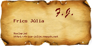 Frics Júlia névjegykártya